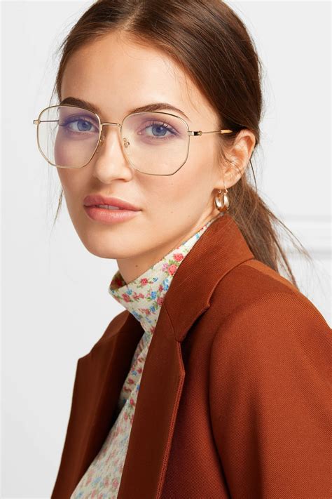 gucci eyeglasses frames gold|Gucci big frame eyeglasses.